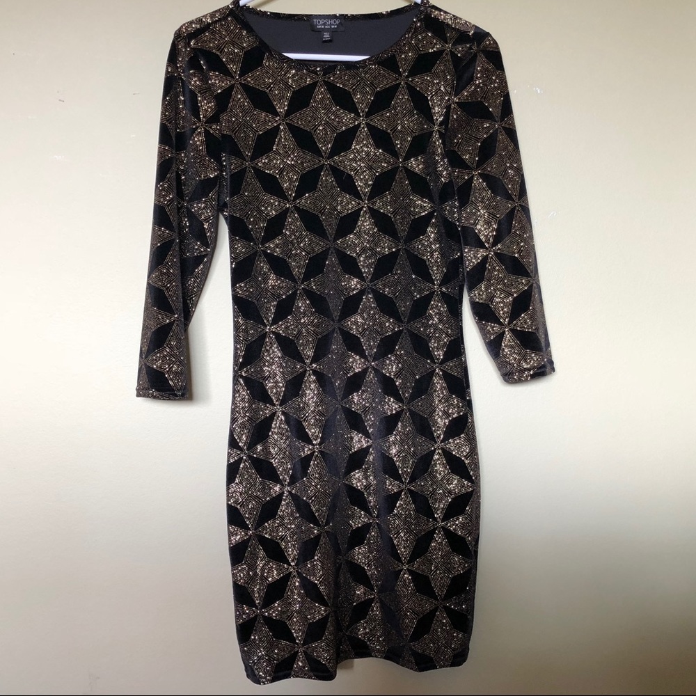 Topshop sparkly bodycon dress